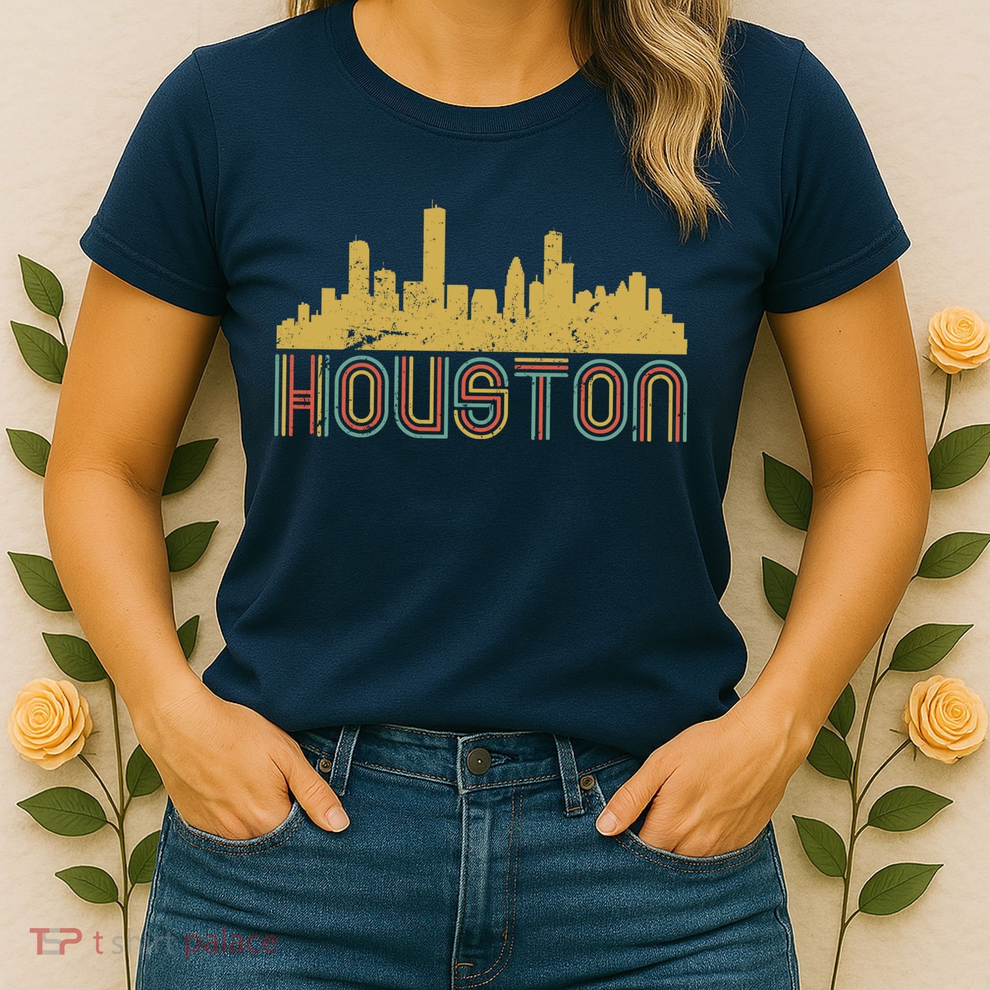 Retro Houston Skyline Texas Women's T-Shirt