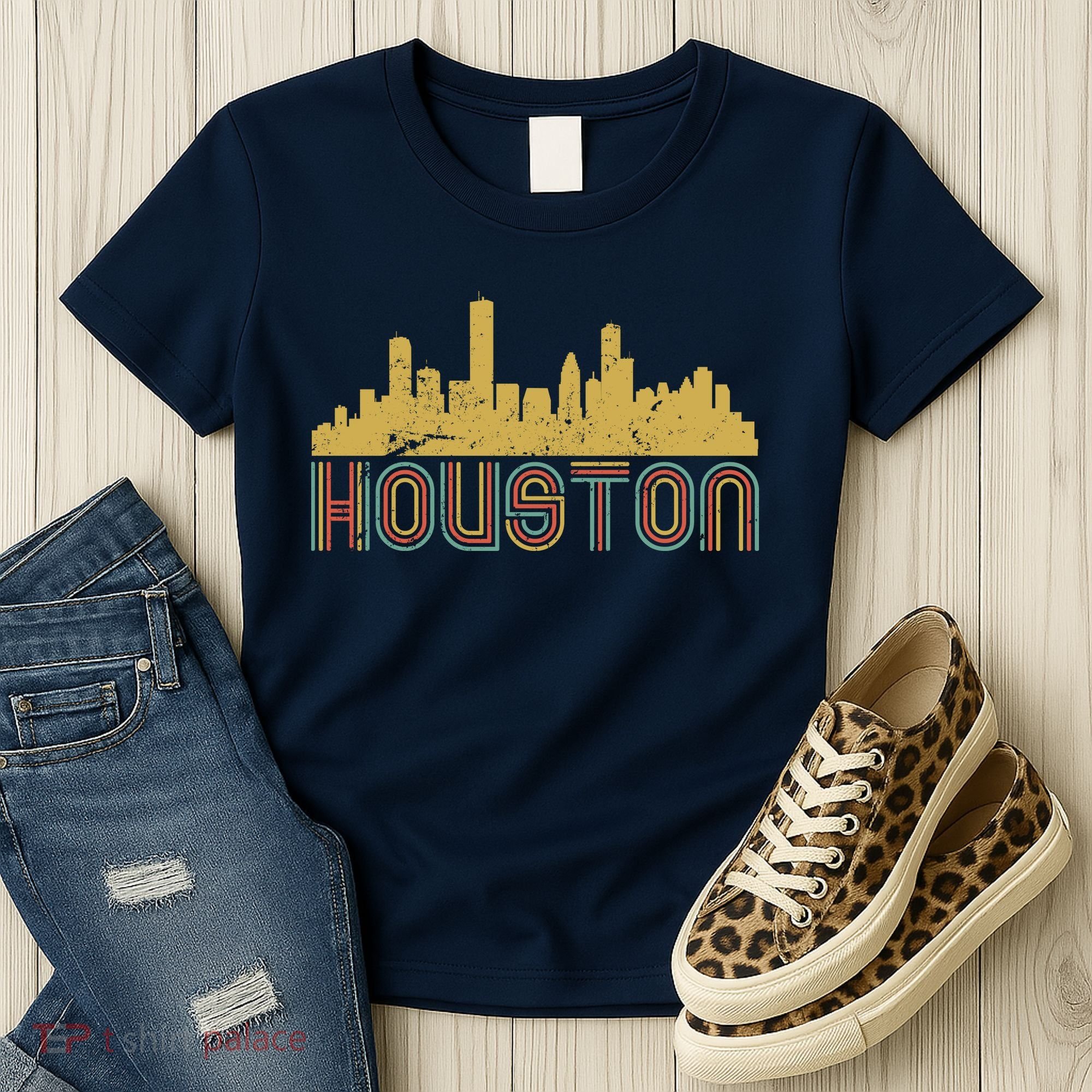 Retro Houston Skyline Texas Women's T-Shirt