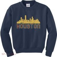 Retro Houston Skyline Texas Kids Sweatshirt thumb 0