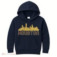 Retro Houston Skyline Texas Kids Hoodie thumb 0
