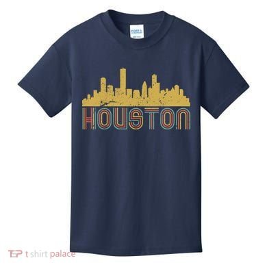 Retro Houston Skyline Texas Kids T-Shirt