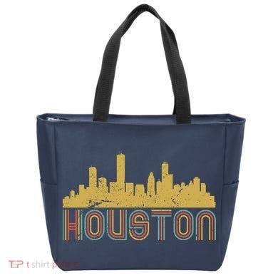Retro Houston Skyline Texas Tote Bag