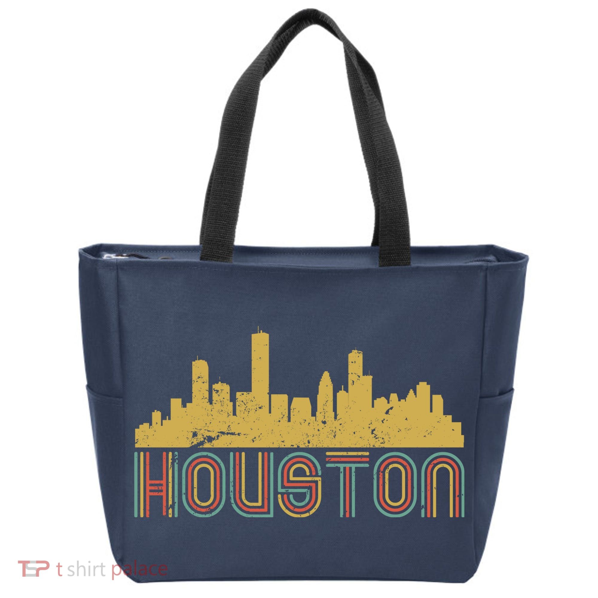 Retro Houston Skyline Texas Tote Bag