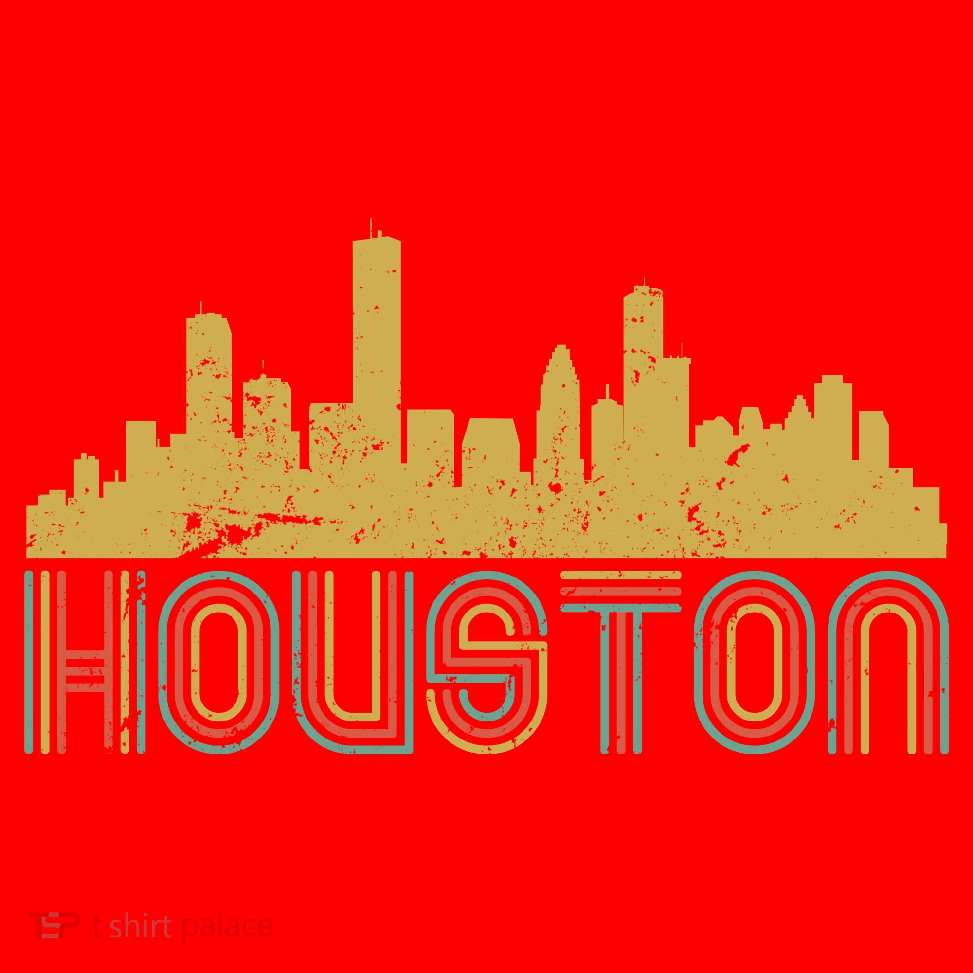 Retro Houston Skyline Texas Santa Hat
