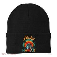 Retro Hawaiian Surfboard Aloha Hawaii Island Surfer Outfits Beanie thumb 0