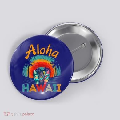Retro Hawaiian Surfboard Aloha Hawaii Island Surfer Outfits Button