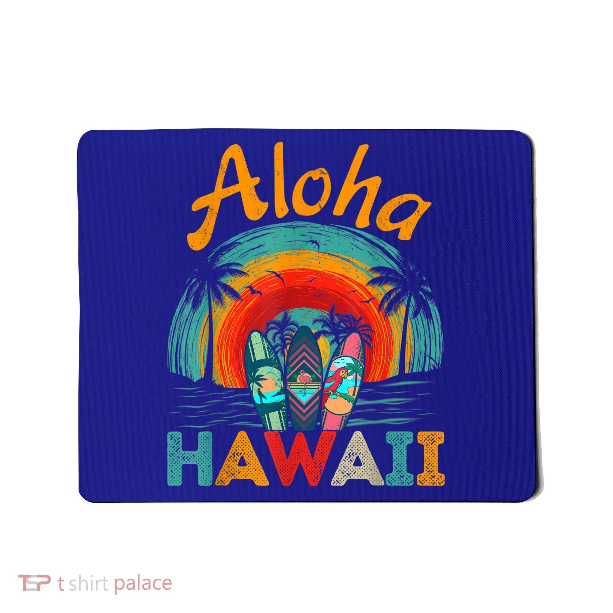 Retro Hawaiian Surfboard Aloha Hawaii Island Surfer Outfits Mousepad