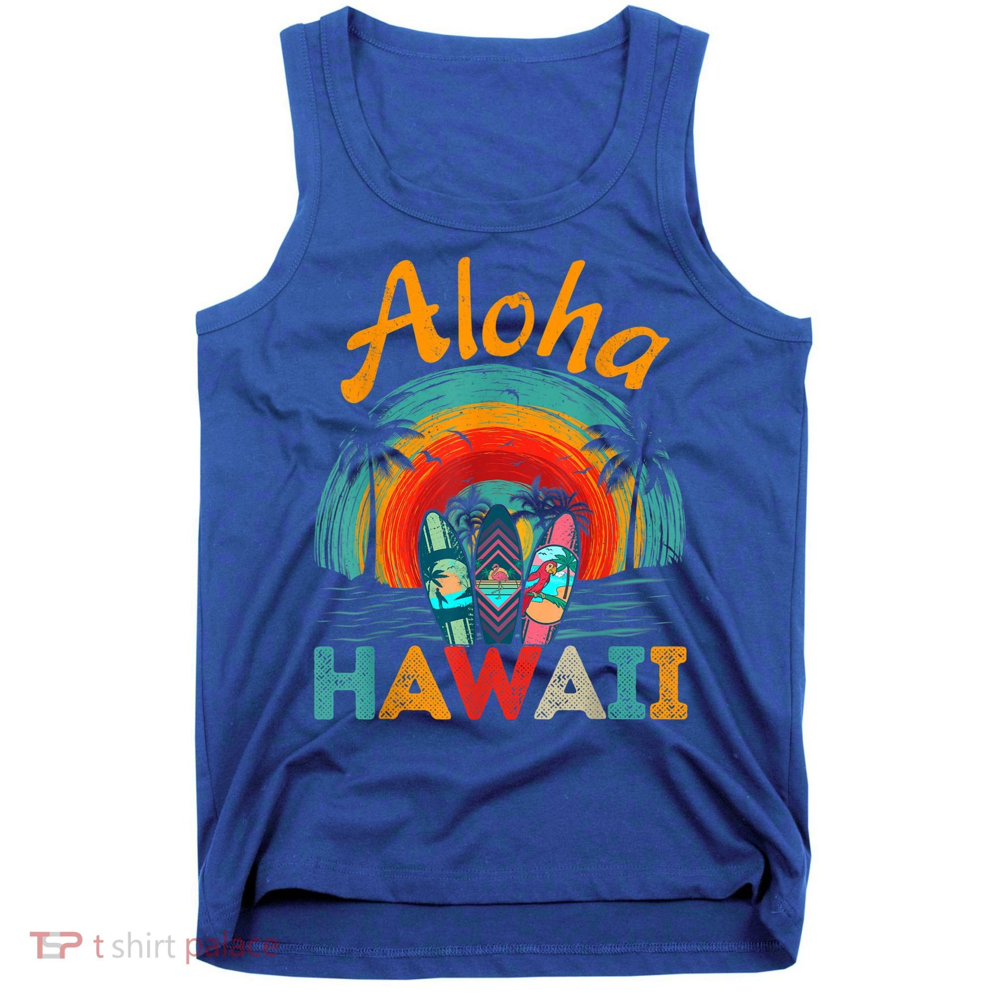 Retro Hawaiian Surfboard Aloha Hawaii Island Surfer Outfits Tank Top