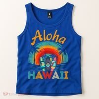 Retro Hawaiian Surfboard Aloha Hawaii Island Surfer Outfits Tank Top thumb 2