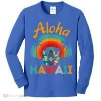 Retro Hawaiian Surfboard Aloha Hawaii Island Surfer Outfits Kids Long Sleeve Shirt thumb 0
