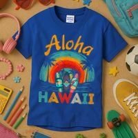 Retro Hawaiian Surfboard Aloha Hawaii Island Surfer Outfits Kids T-Shirt thumb 3