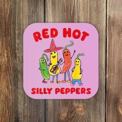 Red Hot Silly Peppers Coaster