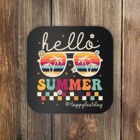 Retro Hello Summer Happy Last Day Of School Teacher Student Coaster thumb 0