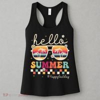 Retro Hello Summer Happy Last Day Of School Teacher Student Women's Tank Top thumb 3
