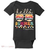 Retro Hello Summer Happy Last Day Of School Teacher Student Baby Bodysuit thumb 0