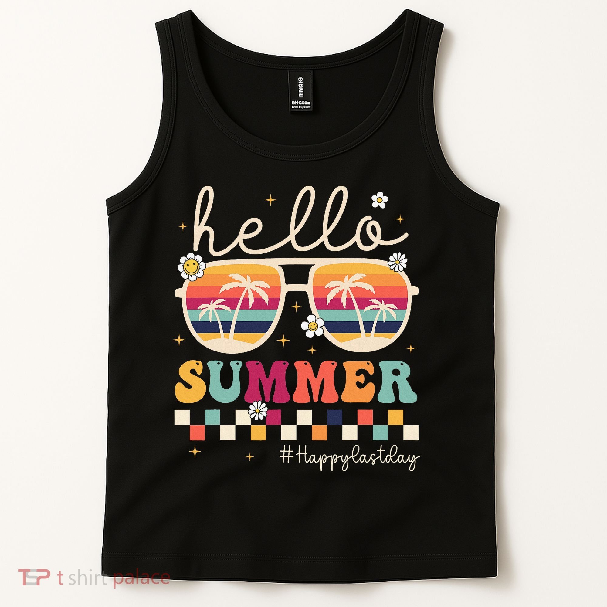 Retro Hello Summer Happy Last Day Of School Teacher Student Tank Top