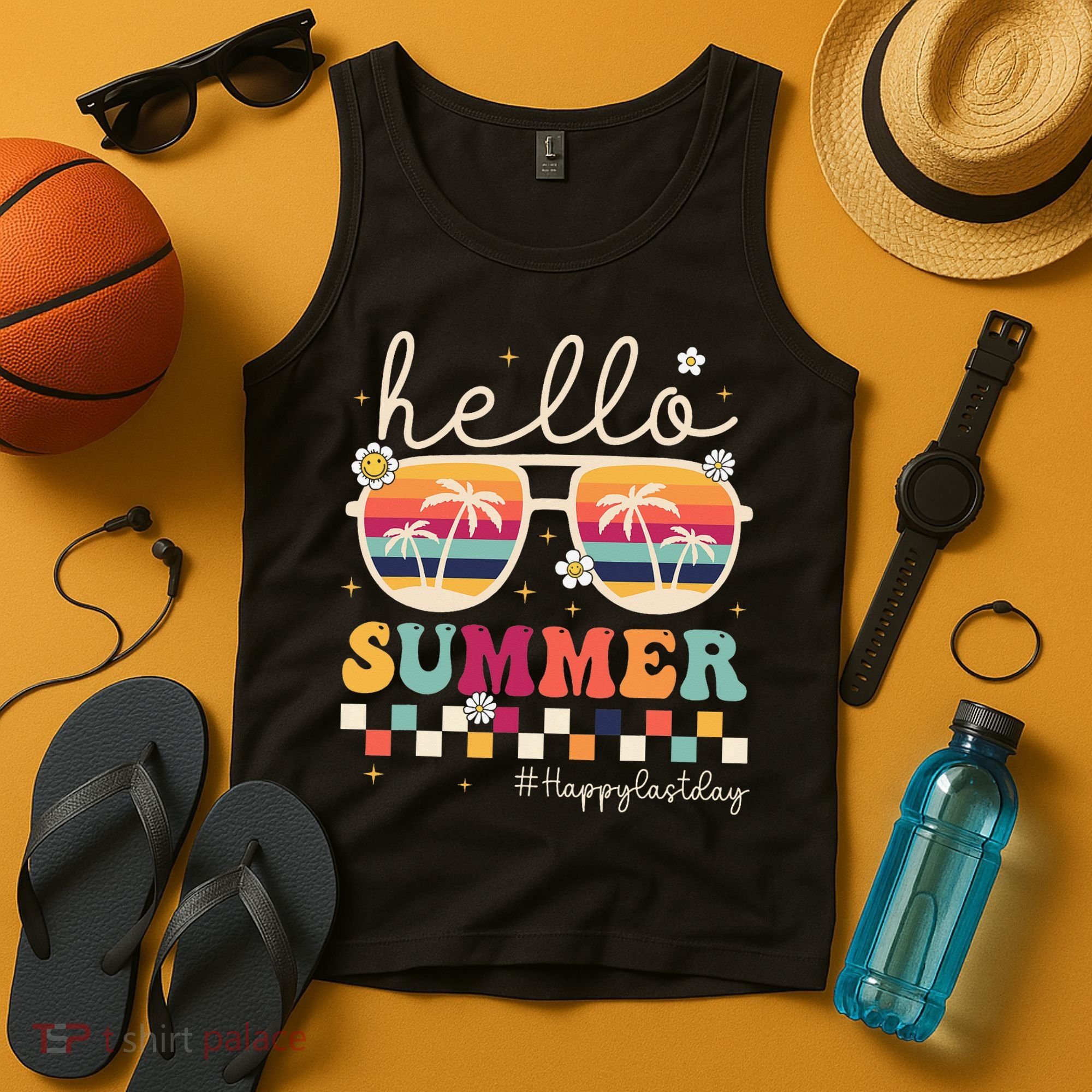 Retro Hello Summer Happy Last Day Of School Teacher Student Tank Top