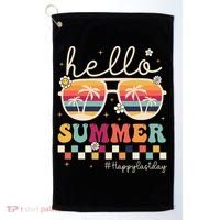 Retro Hello Summer Happy Last Day Of School Teacher Student Golf Towel thumb 0