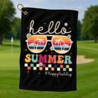 Retro Hello Summer Happy Last Day Of School Teacher Student Golf Towel thumb 1