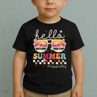 Retro Hello Summer Happy Last Day Of School Teacher Student Toddler T-Shirt thumb 2