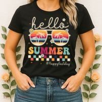 Retro Hello Summer Happy Last Day Of School Teacher Student Women's T-Shirt thumb 2
