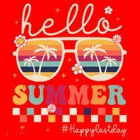 Retro Hello Summer Happy Last Day Of School Teacher Student Santa Hat thumb 1