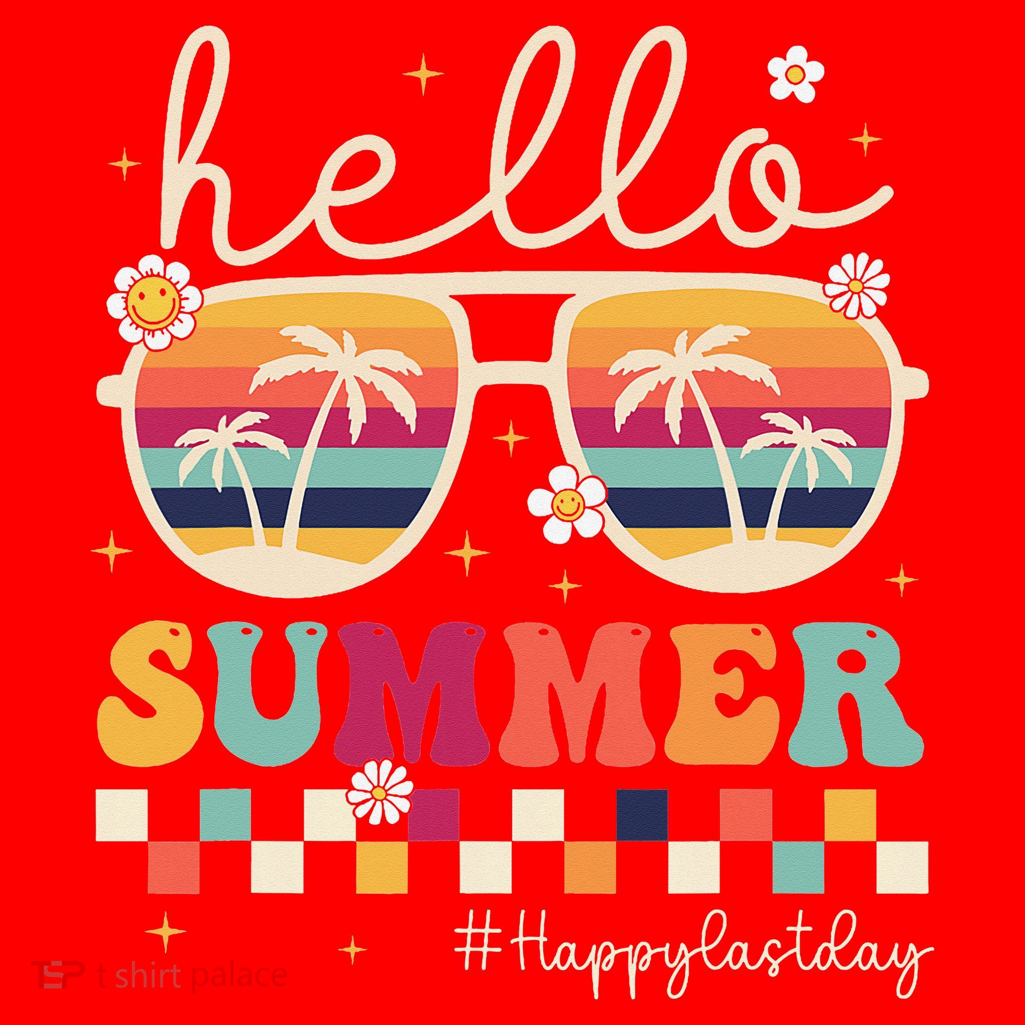 Retro Hello Summer Happy Last Day Of School Teacher Student Santa Hat
