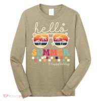 Retro Hello Summer Happy Last Day Of School Teacher Student Long Sleeve Shirt thumb 0