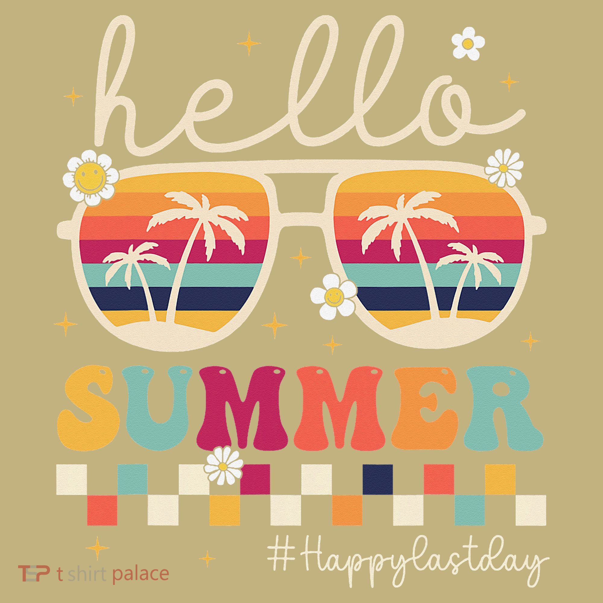 Retro Hello Summer Happy Last Day Of School Teacher Student T-Shirt