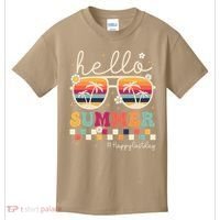 Retro Hello Summer Happy Last Day Of School Teacher Student Kids T-Shirt thumb 0