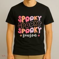 Retro Halloween Spooky Season Fall Season T-Shirt thumb 3
