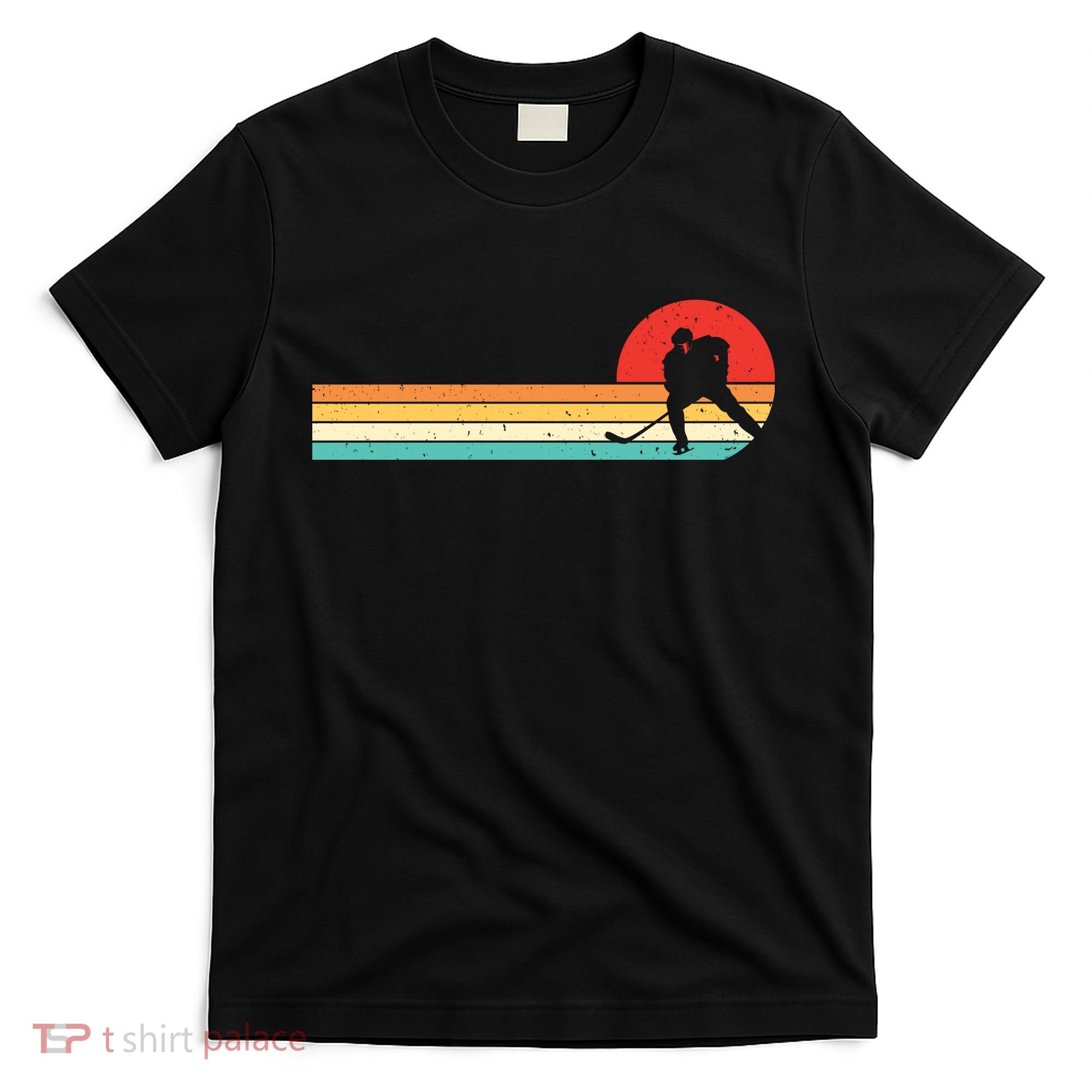Retro Hockey Striped Logo T-Shirt
