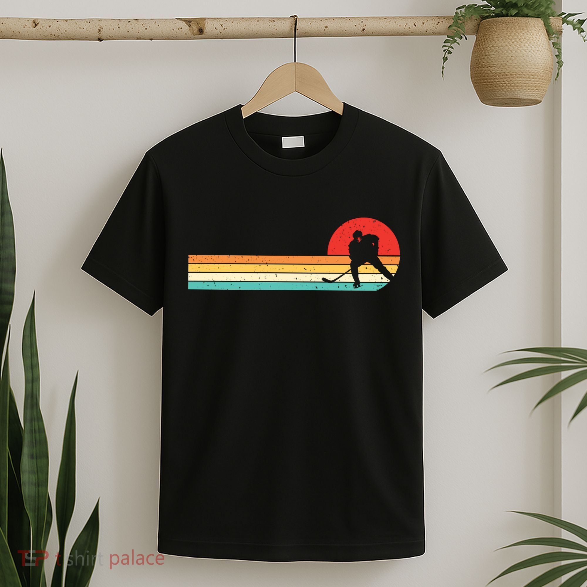 Retro Hockey Striped Logo T-Shirt