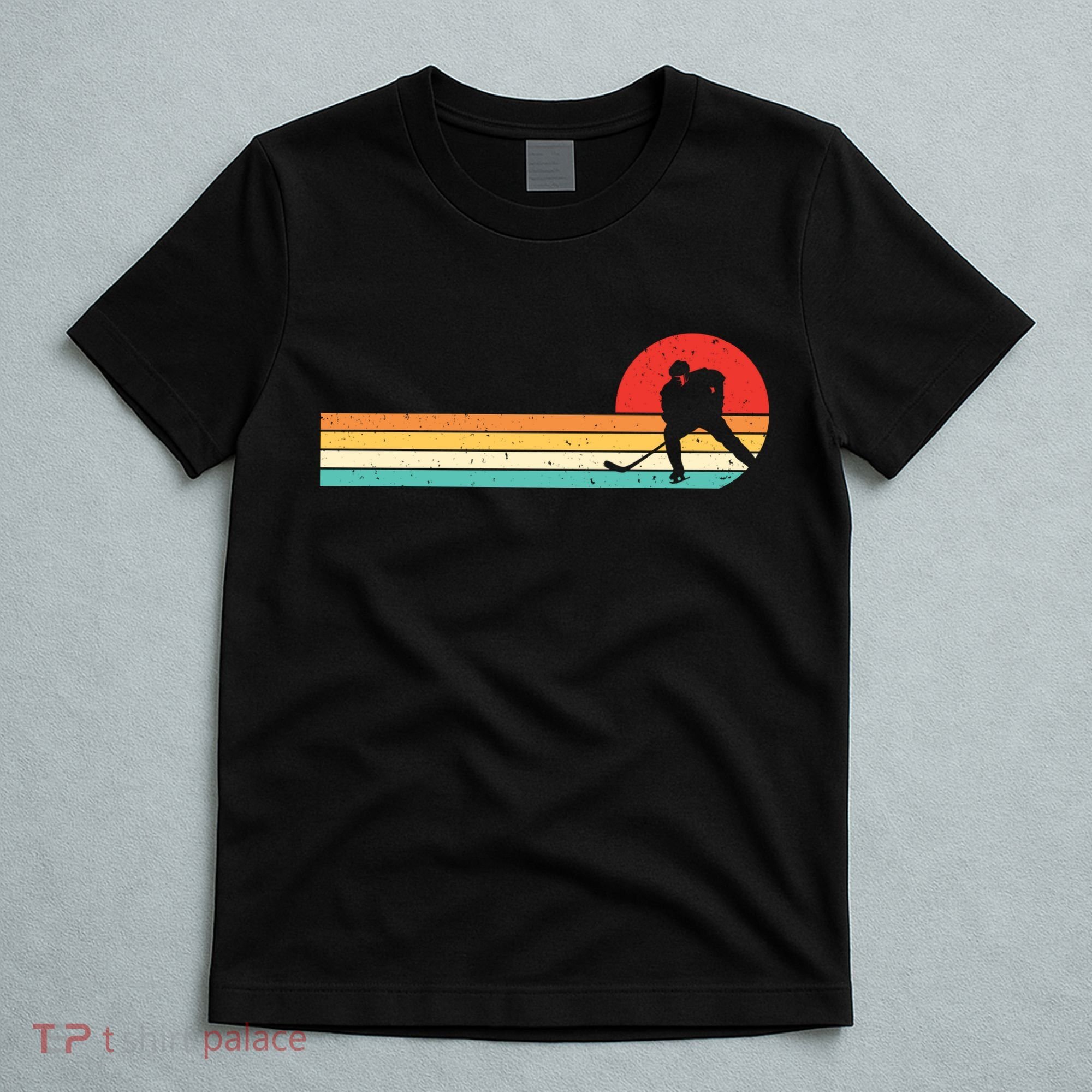 Retro Hockey Striped Logo T-Shirt