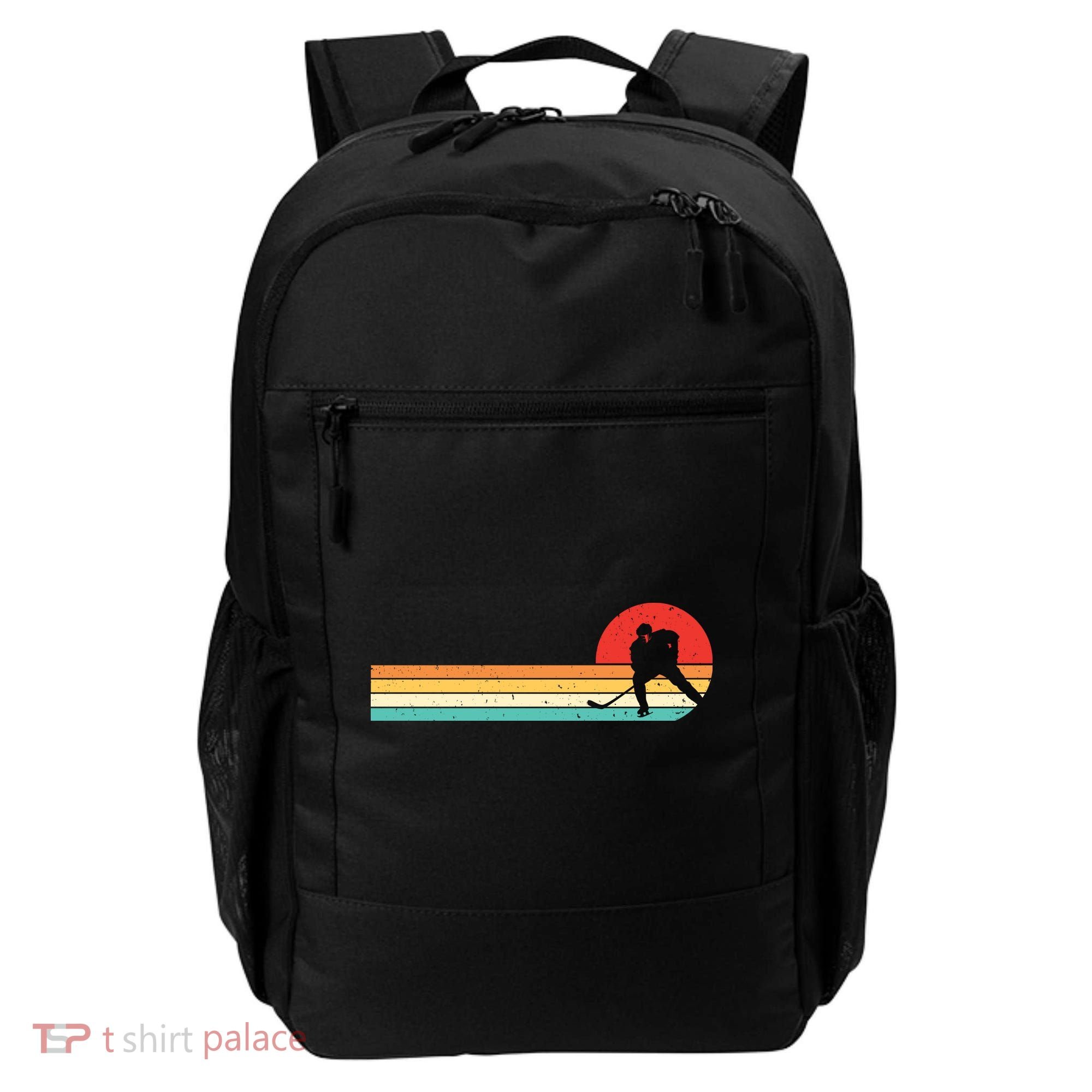 Retro Hockey Striped Logo Backpack