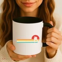 Retro Hockey Striped Logo Coffee Mug thumb 3