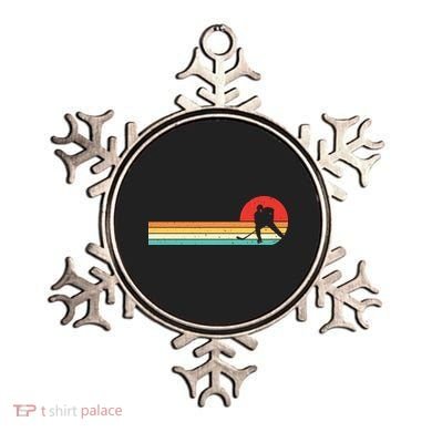 Retro Hockey Striped Logo Ornament