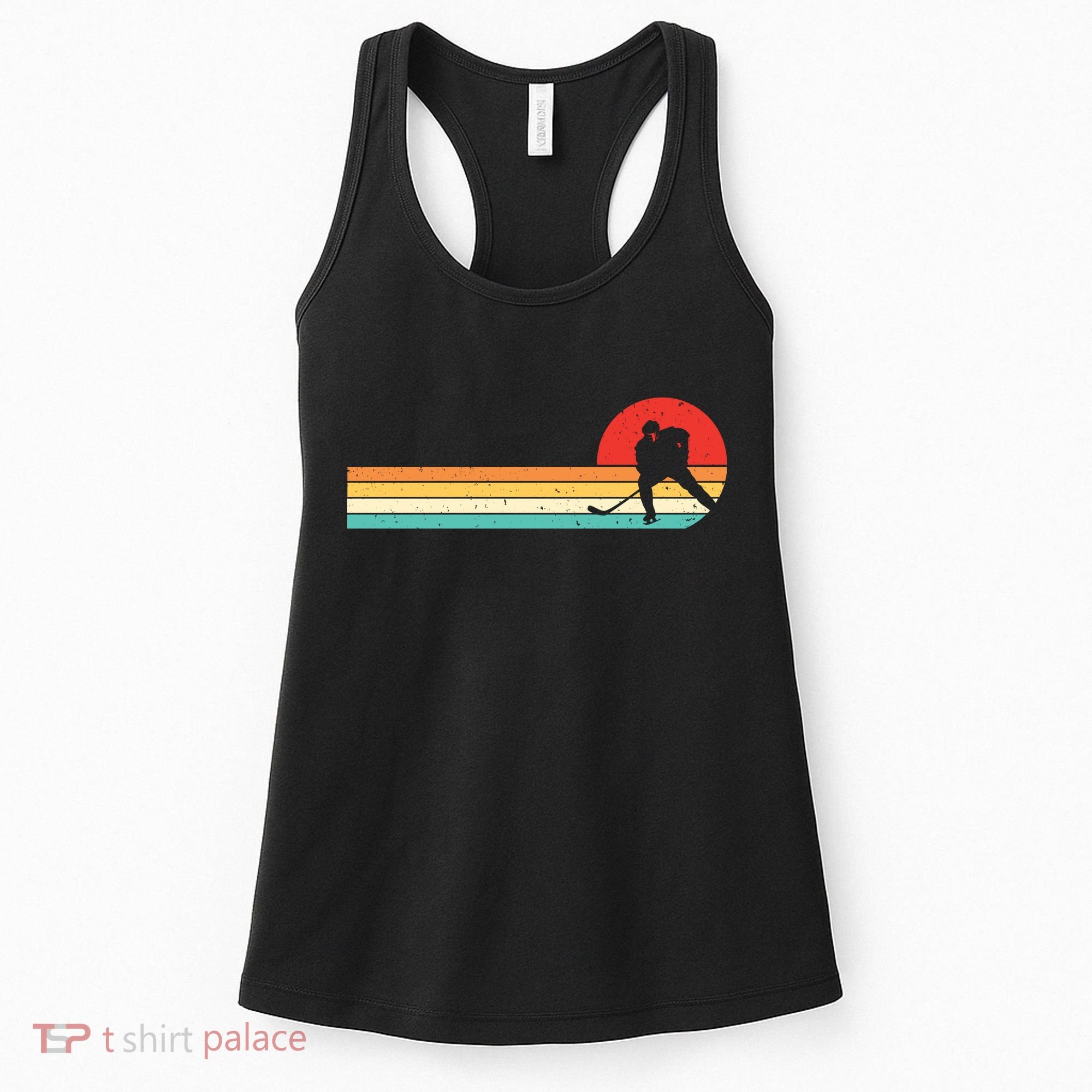 Retro Hockey Striped Logo Women's Tank Top