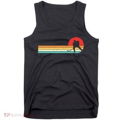 Retro Hockey Striped Logo Tank Top