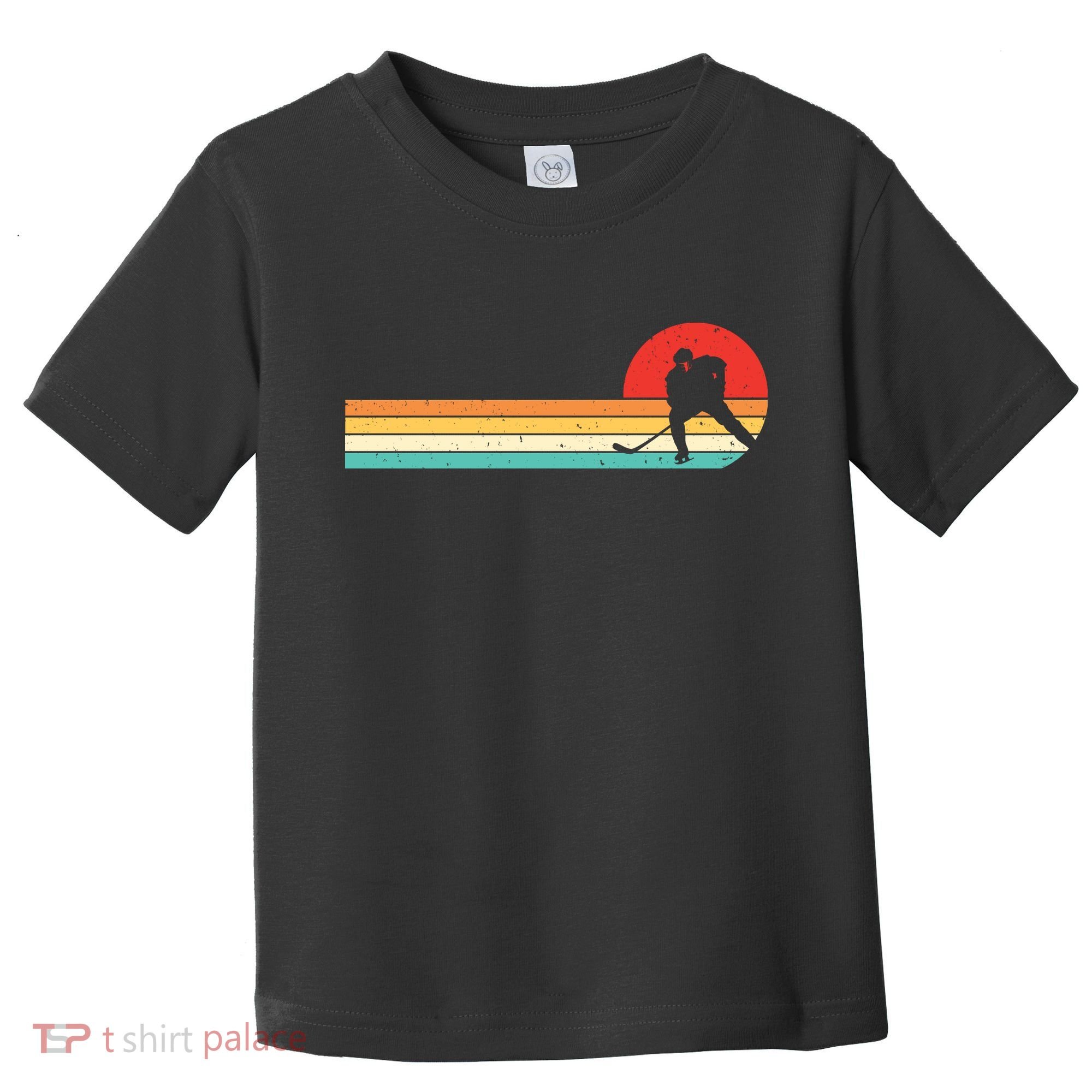 Retro Hockey Striped Logo Toddler T-Shirt