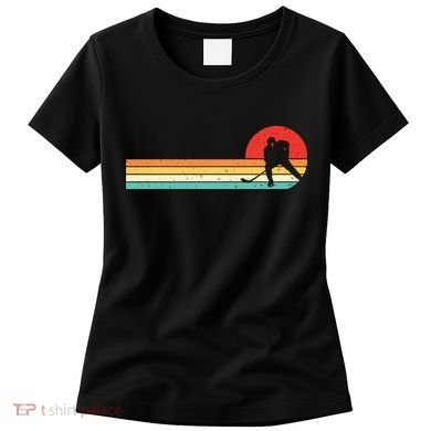 Retro Hockey Striped Logo Women's T-Shirt