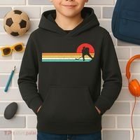 Retro Hockey Striped Logo Kids Hoodie thumb 2