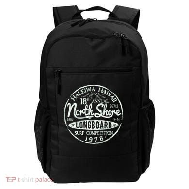 Retro Hawaii Surf Vintage Pacific Beach Long Board Wave Backpack