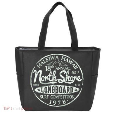 Retro Hawaii Surf Vintage Pacific Beach Long Board Wave Tote Bag