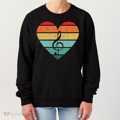 Retro Heart Sunset Note Music School Women's Sweatshirt