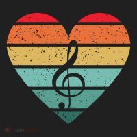 Retro Heart Sunset Note Music School Women's Sweatshirt thumb 2