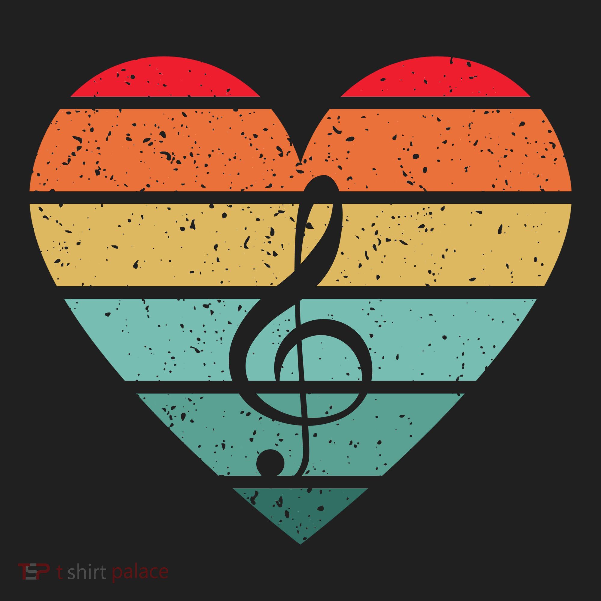 Retro Heart Sunset Note Music School Women's Sweatshirt