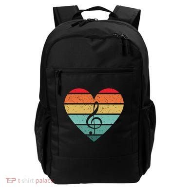 Retro Heart Sunset Note Music School Backpack