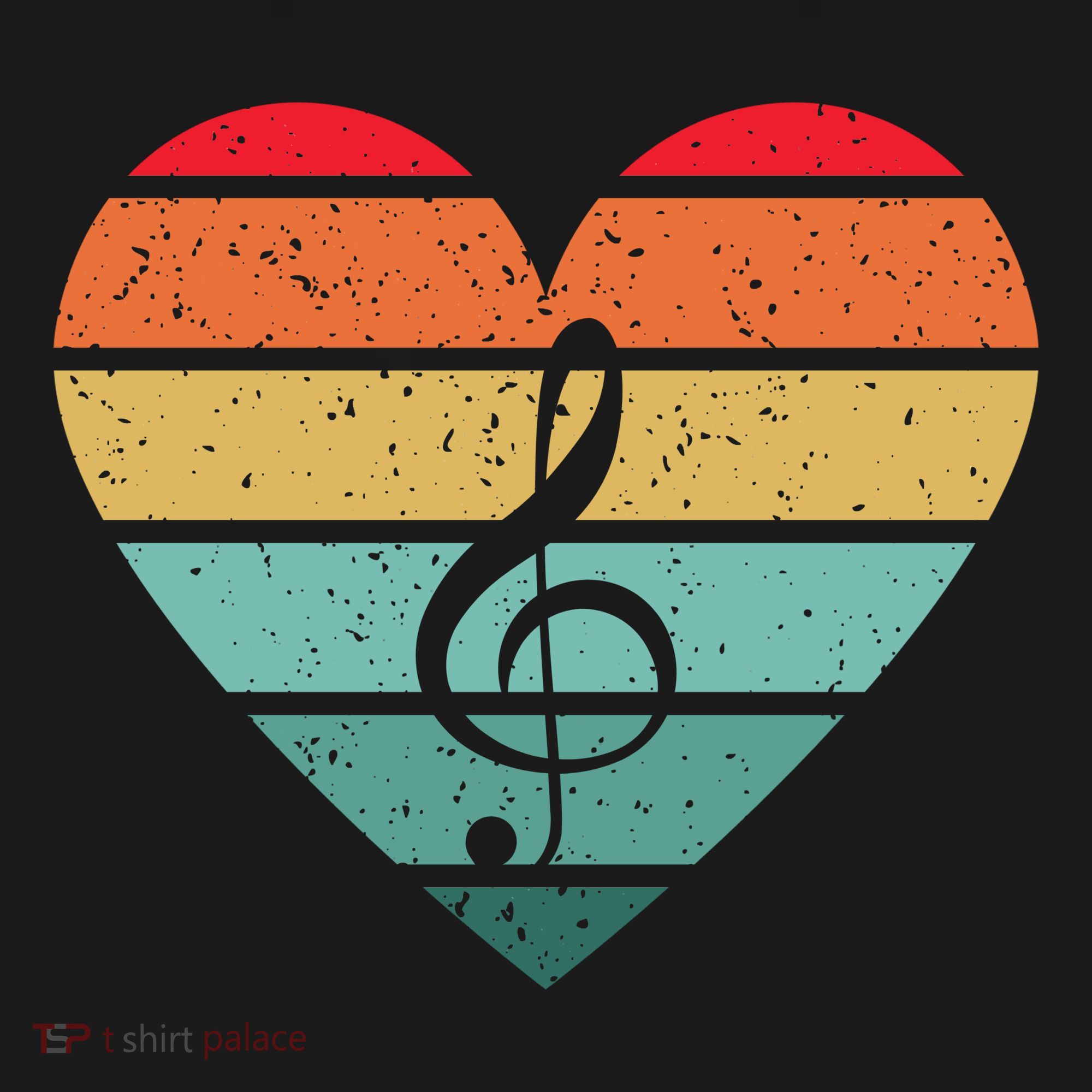 Retro Heart Sunset Note Music School Backpack