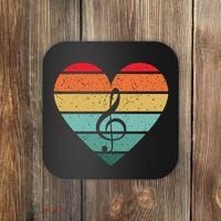 Retro Heart Sunset Note Music School Coaster thumb 0